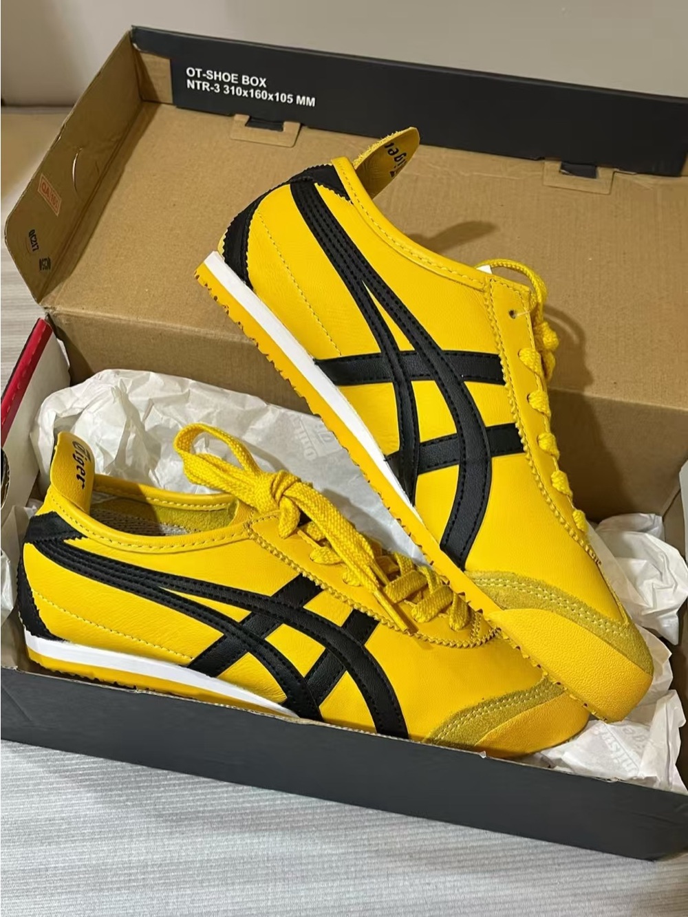 Onitsuka Tiger by Asics Women’s  Yellow Black Low-Top Sneakers